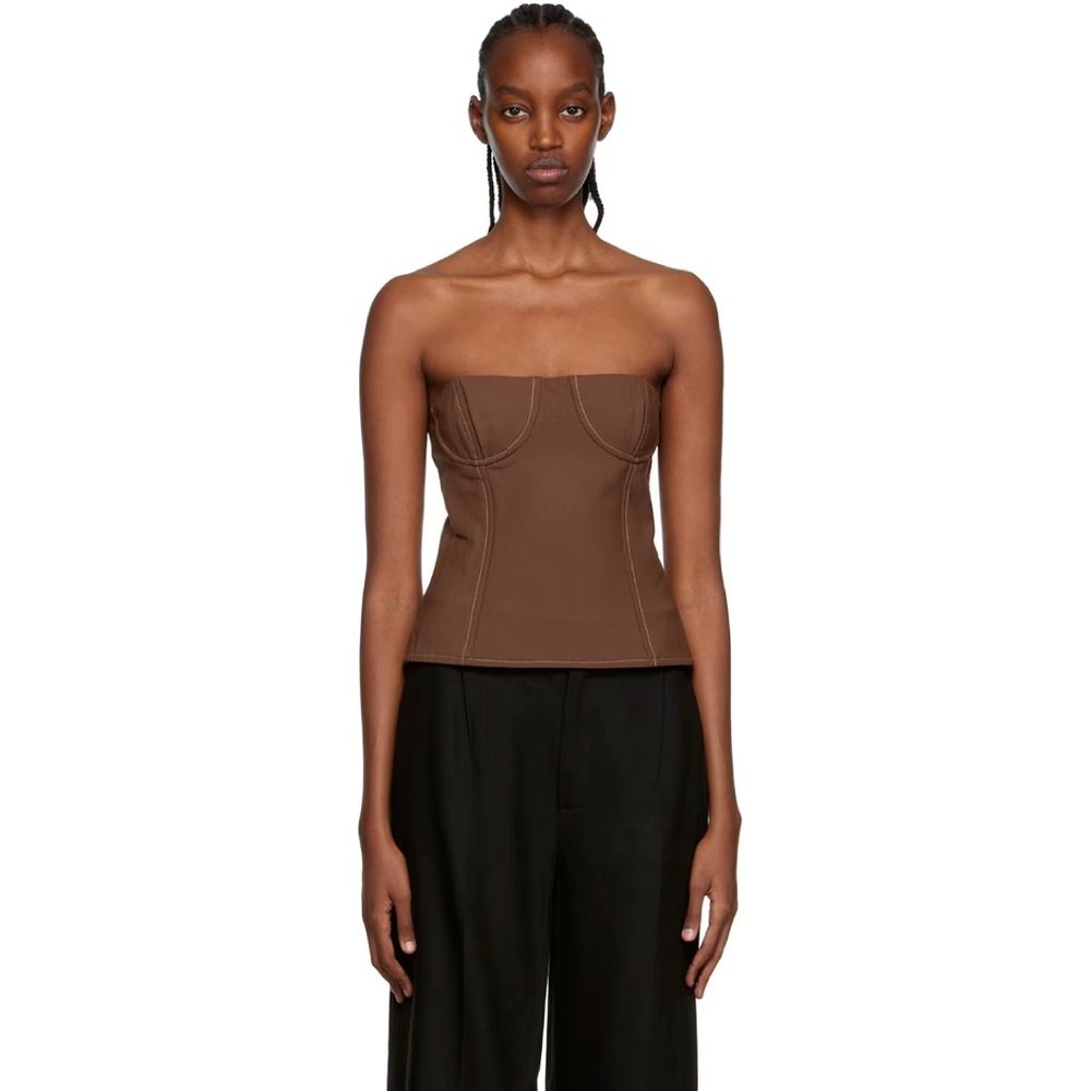 Sir. Adrien Strapless Bustier in Chocolate Brown Size 1 = Small